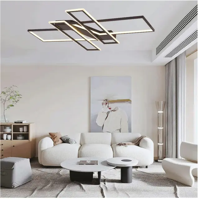 Inlight Πλαφονιέρα οροφής LED 100W 3CCT σε μαύρη απόχρωση D:120x80cm (6108) 3