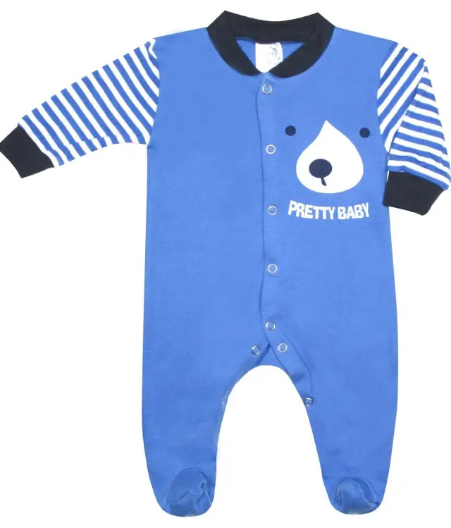 Pretty Baby New Born Φορμάκι Αγορίστικο Αρκουδάκι Μπλε/Εκρού (35892-0) Μπλε - 1-2 μηνών