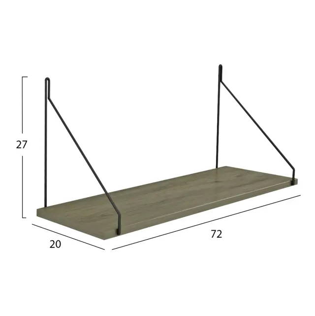 ΡΑΦΙ ΤΟΙΧΟΥ ΜΕΛΑΜΙΝΗΣ FB99183.12 OLIVE GREY 72x20x27Y εκ. 2