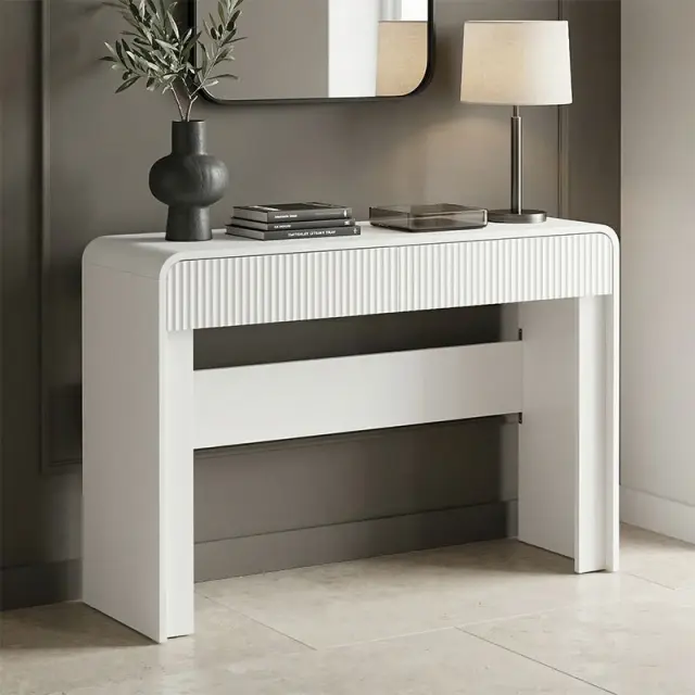 Κονσόλα Zeplen pakoworld λευκό mdf 110x38x75εκ