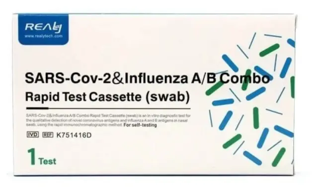 REALY Τεστ Ανίχνευσης COVID-19 & Γρίπης Α/Β Με Ρινικό Δείγμα, 1τμχ
