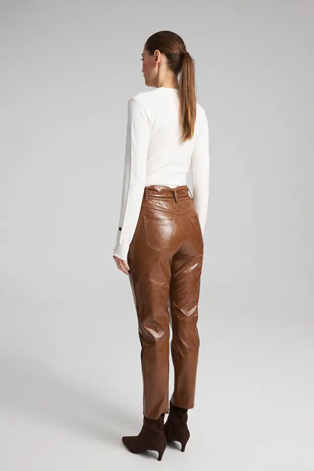 Faux Leather Pants CAZELLE TROUSERS - XS 3