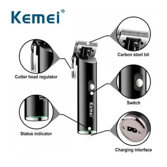 Kemei Επαναφορτιζόμενη Κουρευτική Μηχανή Μαύρη KM-1892 3