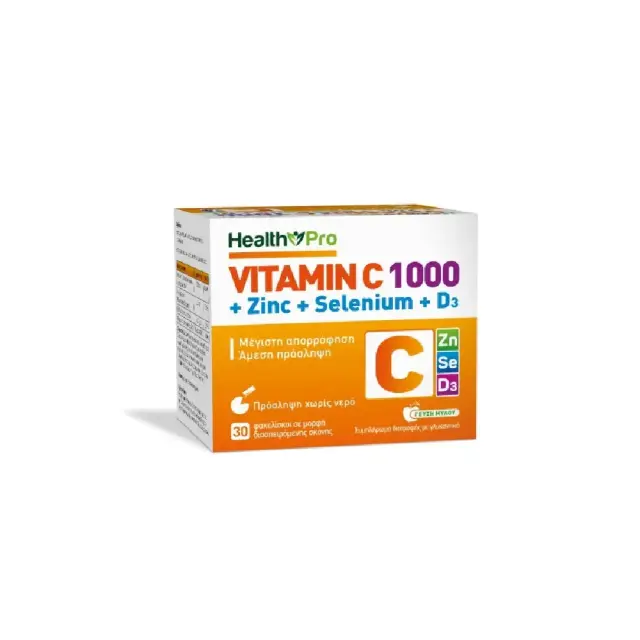 Health Pro Vitamin C + Zinc + D3 + Selenium Direct 30φακελίσκοι (Συμπλήρωμα Διατροφής με Βιταμίνη C)