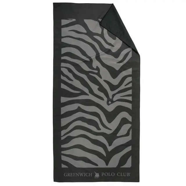 Πετσέτα Θαλάσσης 80x170 Greenwich Polo Club Micro Prints 5204 Grey-Black 100% Microfiber