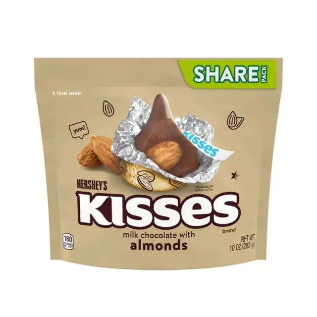 Hershey's Kisses Milk Chocolate With Almonds 283gr (ΠΡΟΣΟΧΗ λιώνει!)