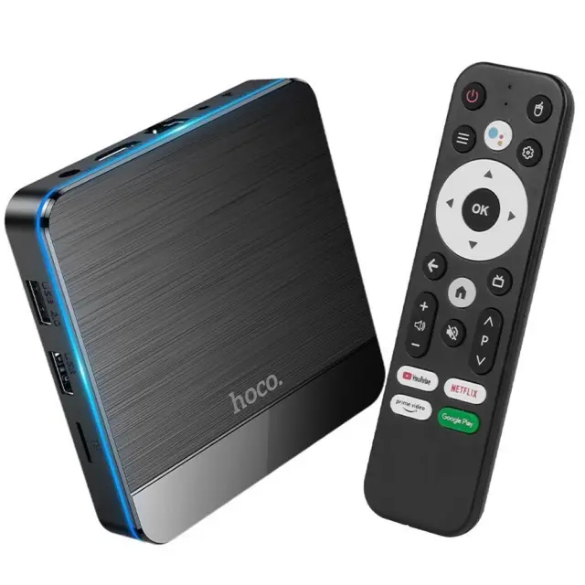 TV Box Hoco. DQ07 Primo 4K UHD 60Fps με WiFi RJ45 4GB RAM + 64GB ROM v5.0 Android 9 Δεν είναι συμβατό με Magenta TV και Netflix.