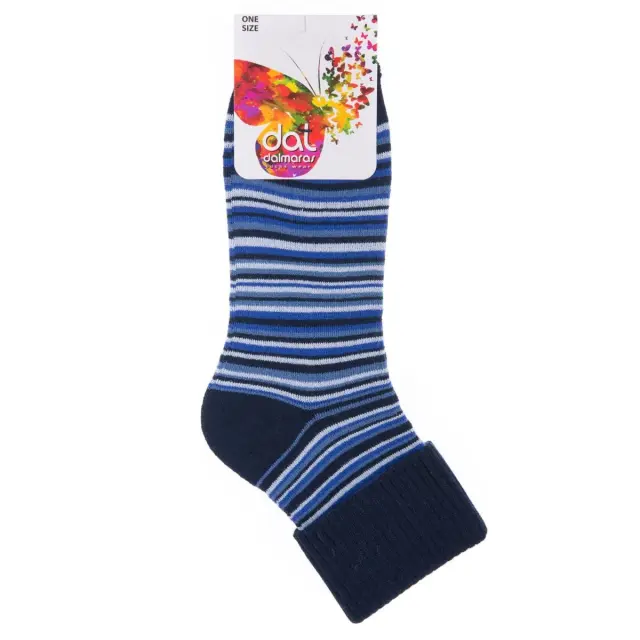 Γυναικείες πετσετέ ριγέ κάλτσες Dalmaras Socks 210 One Size Μπλε