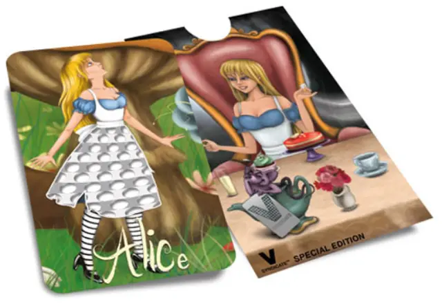 V-syndicate Credit Card Grinder Αλουμινίου Σχέδιο Alice in Grinderland