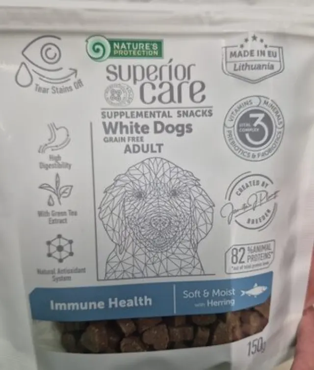 Nature's Protection Superior Care White Dogs Immune Health Herring Λιχουδιές με Ρέγγα 150gr