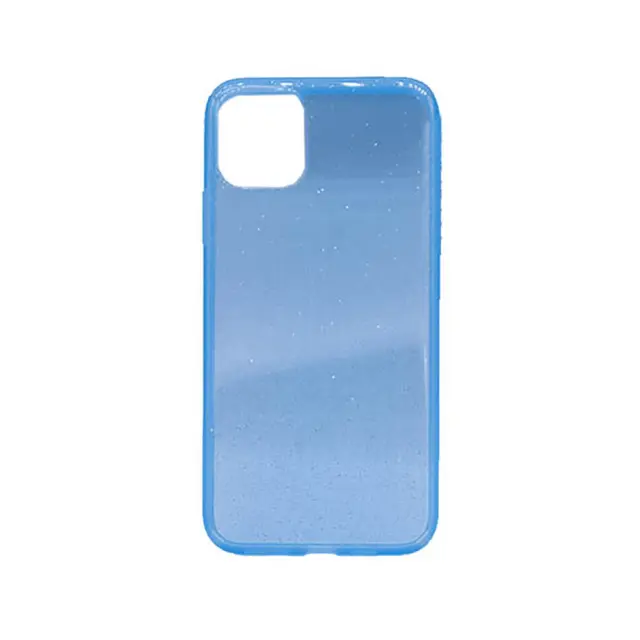 Θήκη Σιλικόνης Με Glitter Για Apple iPhone 11 Pro Max Μπλε Διάφανη