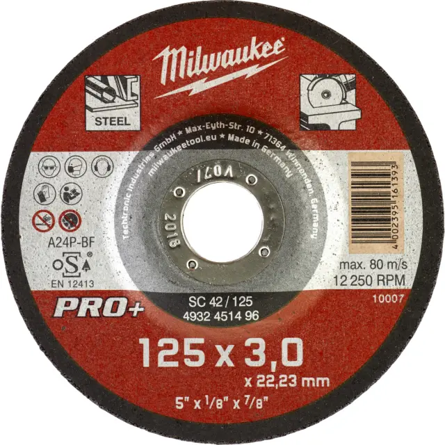 Δίσκος Κοπής Σιδήρου SC42/125 125x3mm MILWAUKEE PRO+