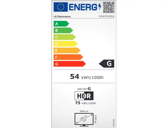 TV LG 43UA731C0LA - 43''- DLED - 4K UHD - 60Hz - Smart TV 43UA731C0LA