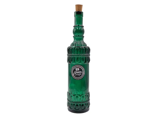 Διακοσμητικό Μπουκάλι με πώμα Glass Drops Lazos (5043DB734) Aπό 100% ανακυκλωμένο γυαλί, Xωρητικότητας 700ml, Διαστάσεων Ø 8 x Υ 34 cm, Αlbahaca 5043DB734 3