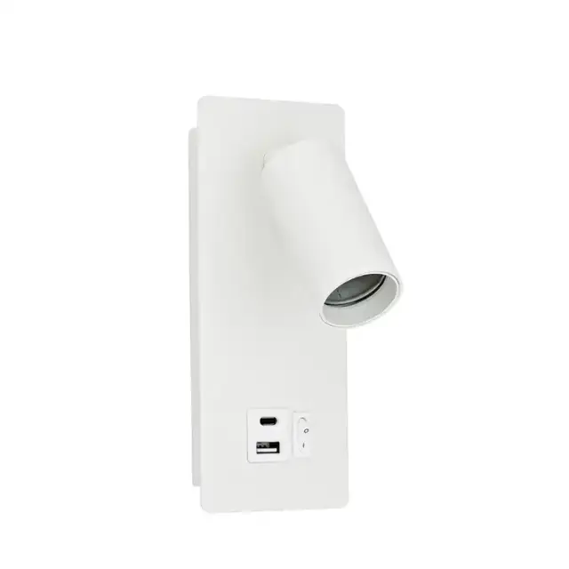 Απλίκα Ανάγνωσης Αλουμινίου GU11 USB Type C Λευκή VON Άσπρο