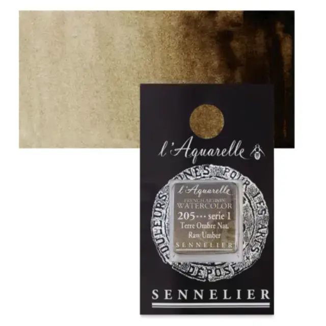 Χρώμα Ακουαρέλας Sennelier l Aquarelle Half Pan - 205 Raw Umber