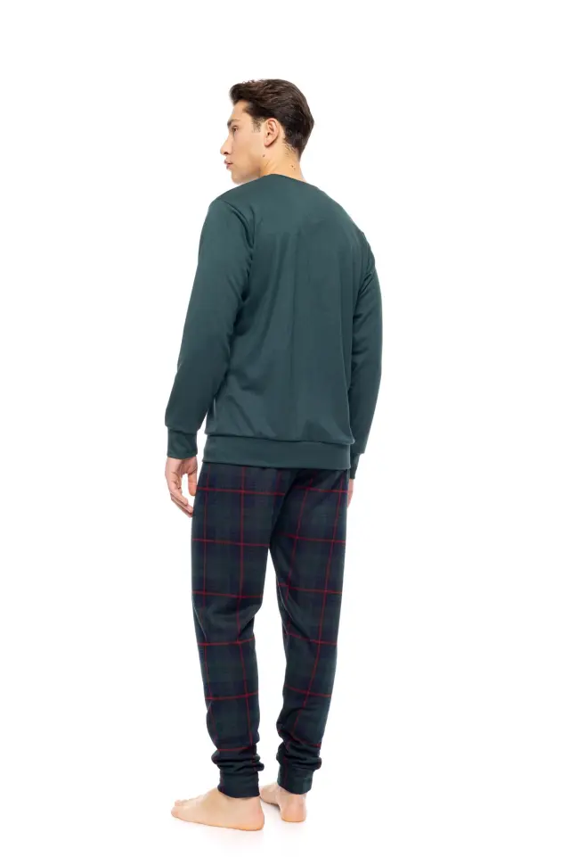 W-M784 - Dark Green - PYJAMA JACQUARD PINE GREEN PLAID - XL 3