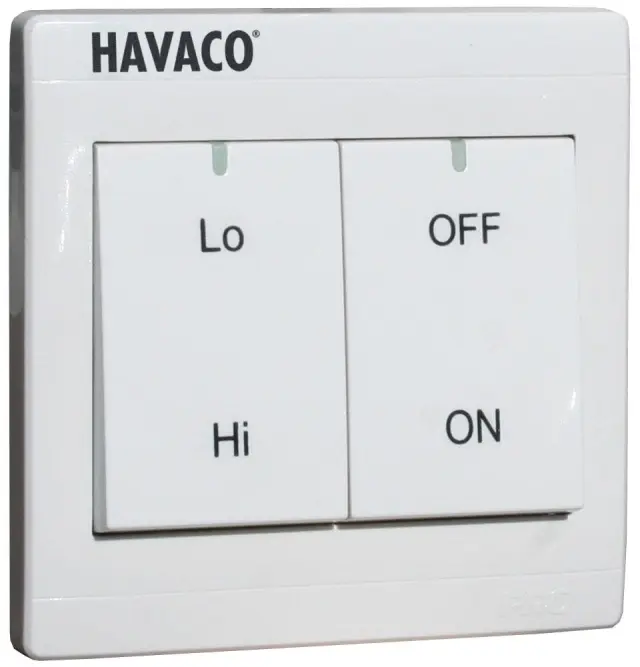 Havaco HRS-01 - Διπλός Διακόπτης Ενεργοποίησης και Επιλογής Ταχύτητας εξαεριστήρων