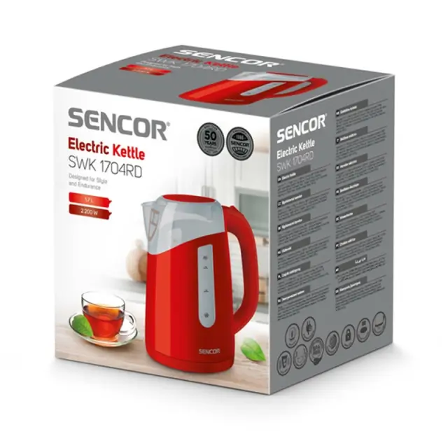 Βραστήρας Central 360° STRIX Connectorb 1,7lt 2200W Sencor SWK 1704RD Κόκκινο 2