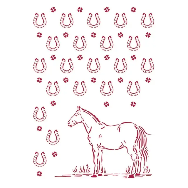 Στένσιλ Stamperia 21x29,7cm, Romantic Horses, Horseshoe