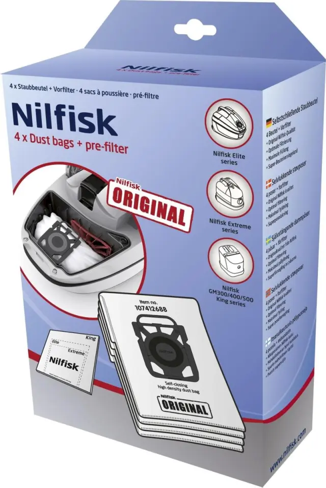 Nilfisk - Standard Dustbags for Elite 4PCS - Home and Kitchen
