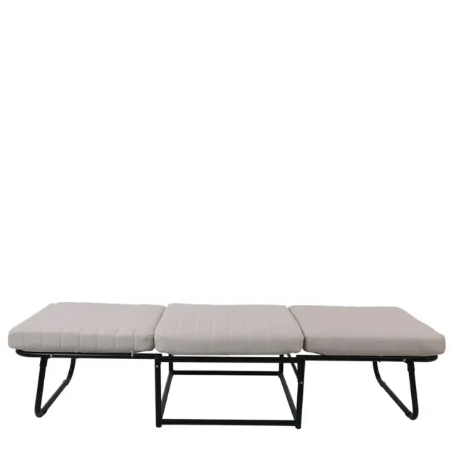 Σκαμπό-Κρεβάτι LOGAN Εκρού Ύφασμα 72x65x42cm 2
