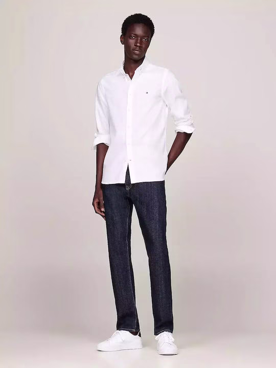 Tommy Hilfiger Aνδρικό Πουκάμισο Λευκό Πουκάμισο SLIM με τεχνολογία TH FLEX Άσπρο 2
