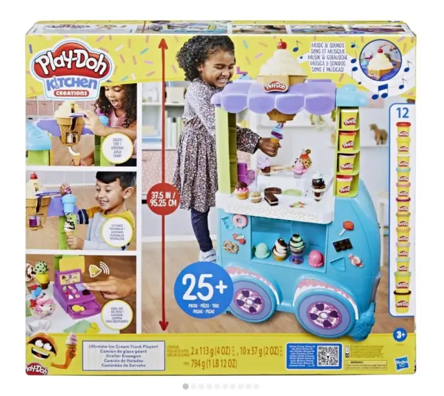 Hasbro Play-Doh Kitchen Creations Ultimate Ice Cream Truck Όχημα Παγωτού F1039
