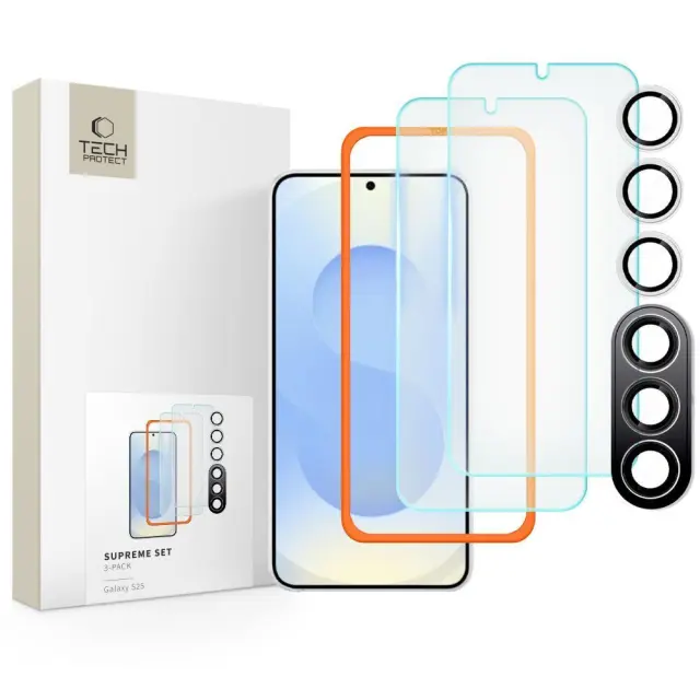 TECH-PROTECT SUPREME SET 3-PACK GALAXY S25 CLEAR