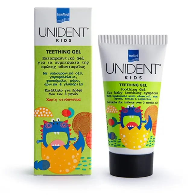 INTERMED Unident Kids Teething Gel Ανακούφιση των συμπτωμάτων της πρώτης οδοντοφυΐας 30ml
