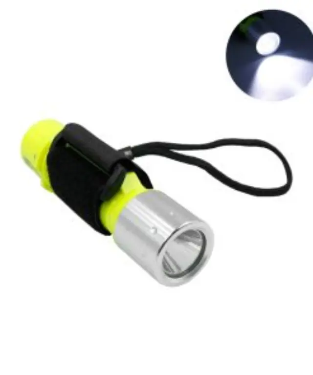 LED Υποβρύχιος Φακός Κατάδυσης 1 SMD με Ρυθμιζόμενο Λουράκι Κίτρινος