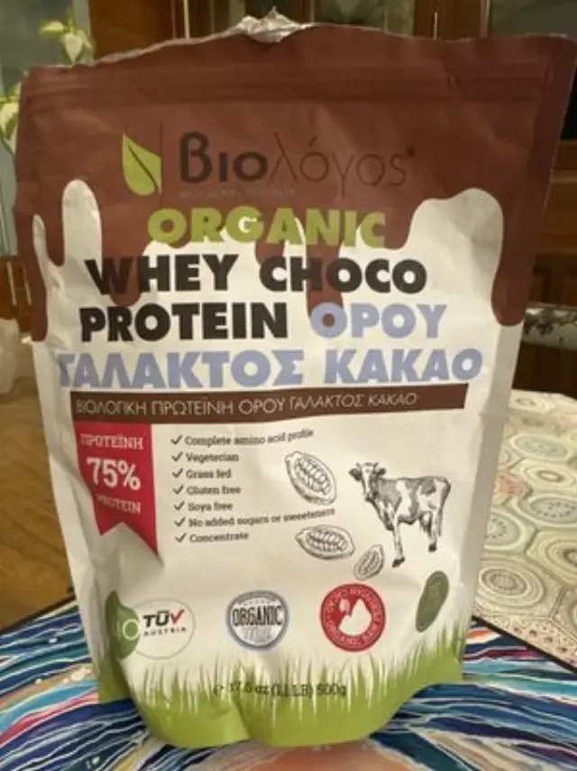 Βιολογική Πρωτεΐνη WHEY Ορού Γάλακτος Choco 75% 500gr - ΒΙΟΛΟΓΟΣ