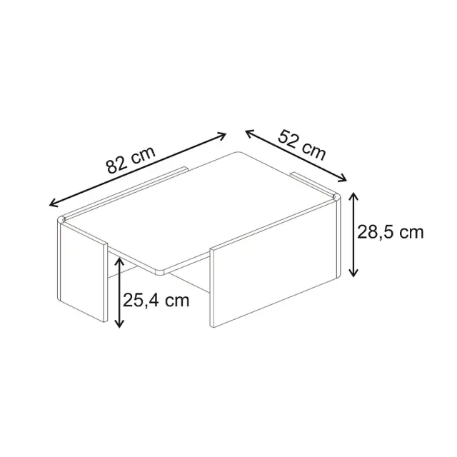 Τραπεζάκι σαλονιού Bora Megapap χρώμα sepet oak 82x52x28,5εκ. 2