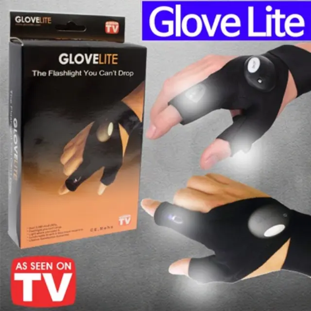 Γάντι δύο δακτύλων με δύο φακούς LED - Glove lite 3