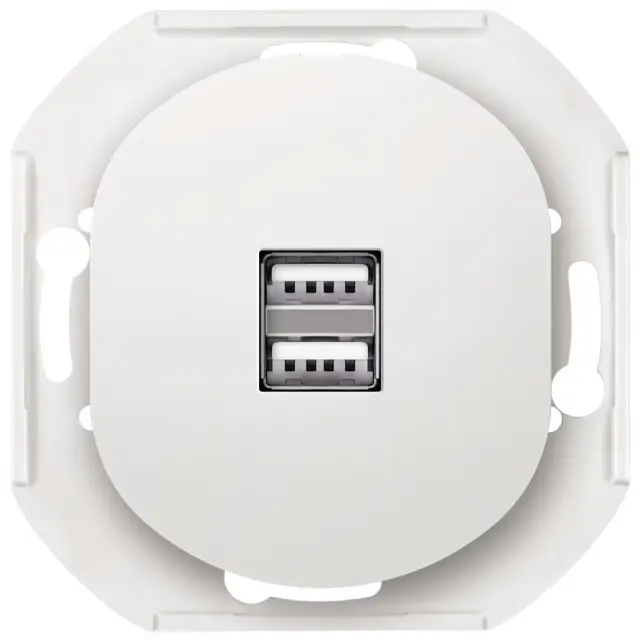 EON E6161.0 2xUSB charger 2,1A 5V, without cover frame EON, white 15.005.0187