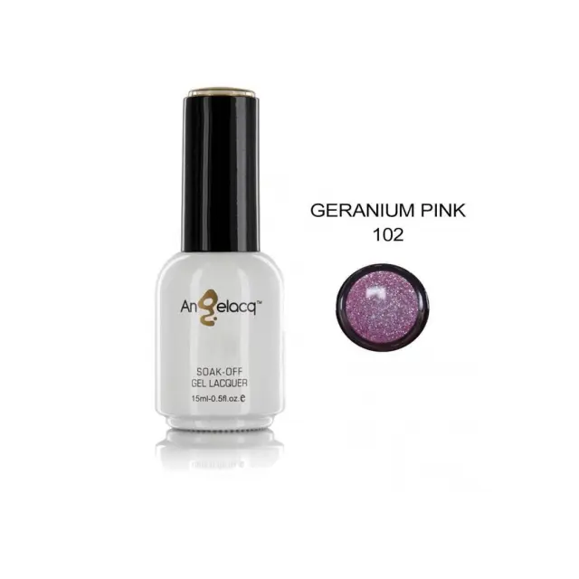 Ημιμόνιμο επαγγελματικό βερνίκι ANGELACQ 15ML - 0.5FL.OZ 102 Glitter Geranium Pink