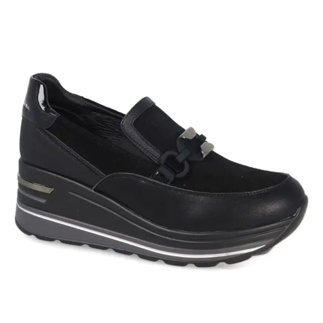 Donna Serena Sneakers Γυναικείο δέρμα/ύφασμα Μαύρο DSE/6126 NERO - 37