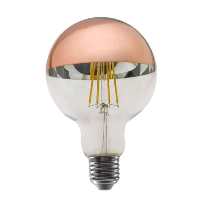 LED FILAMENT E27 DIM G95 8W ROSE GOLD 2700K 230V AC 900LM RA80 30000H 180° / PALA958WWDIMRG