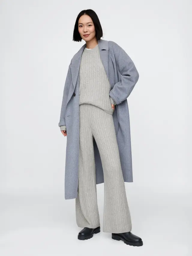 Γκρι CashSoft Cable-Knit Sweater Παντελόνι Heather grey - L