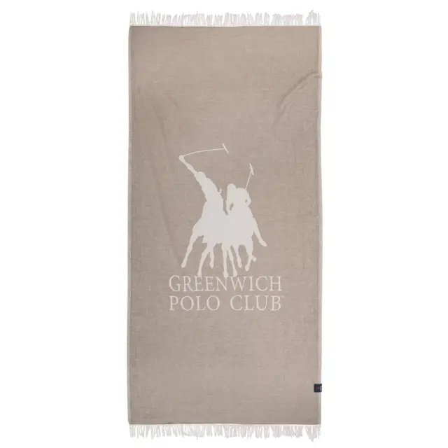 Πετσέτα-Παρεό Θαλάσσης 85x170 220gsm Greenwich Polo Club 3904 Ιβουάρ-Σπαγγί 100% βαμβακερό