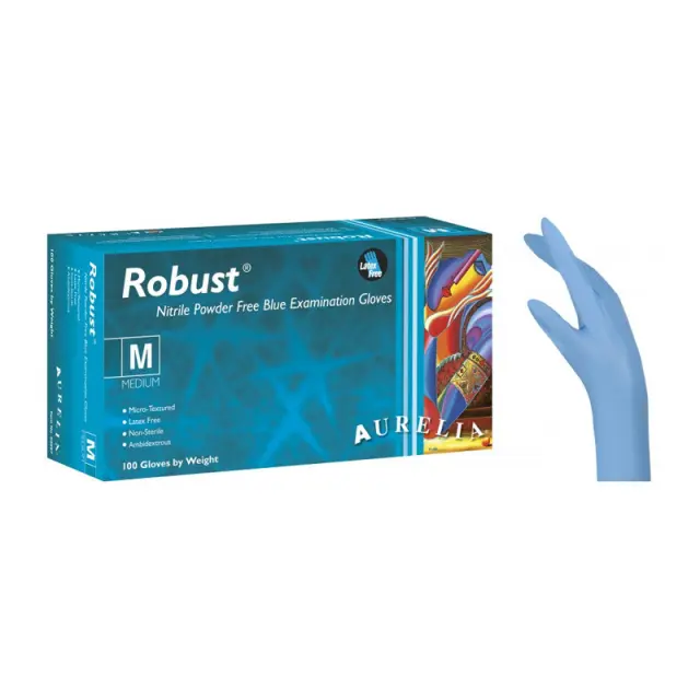Bournas Medicals Aurelia Robust Γάντια Νιτριλίου χωρίς Πούδρα Μπλε 100τεμ 2
