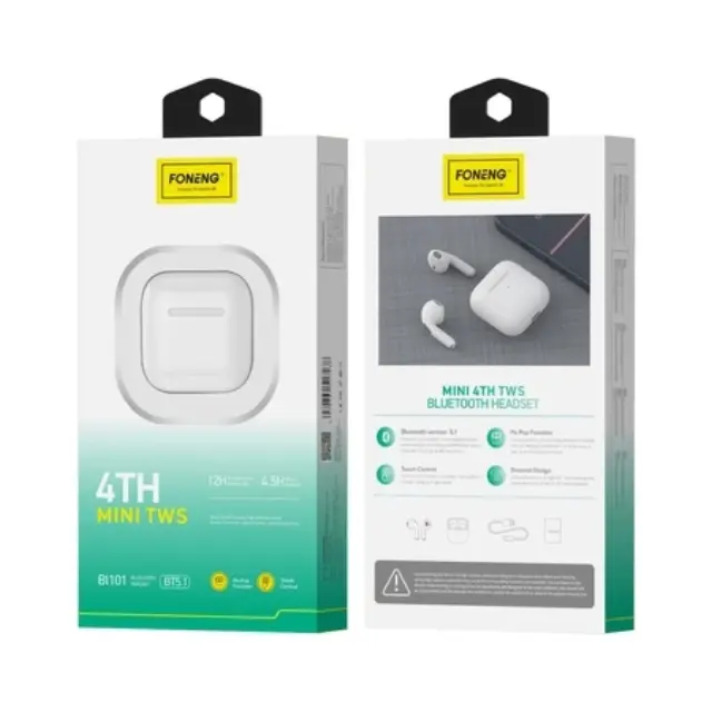 True Wireless Ακουστικά Bluetooth Foneng BL101 Mini Λευκό N68717