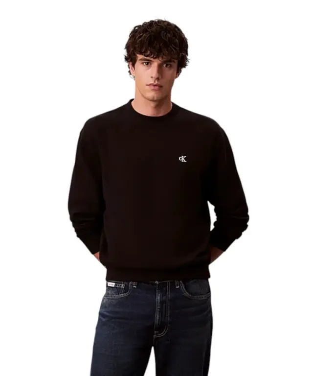 Calvin Klein - Ανδρικό Φούτερ 350Terry Monogram Regular Fit LV04RC296G-UB1 Μαύρο