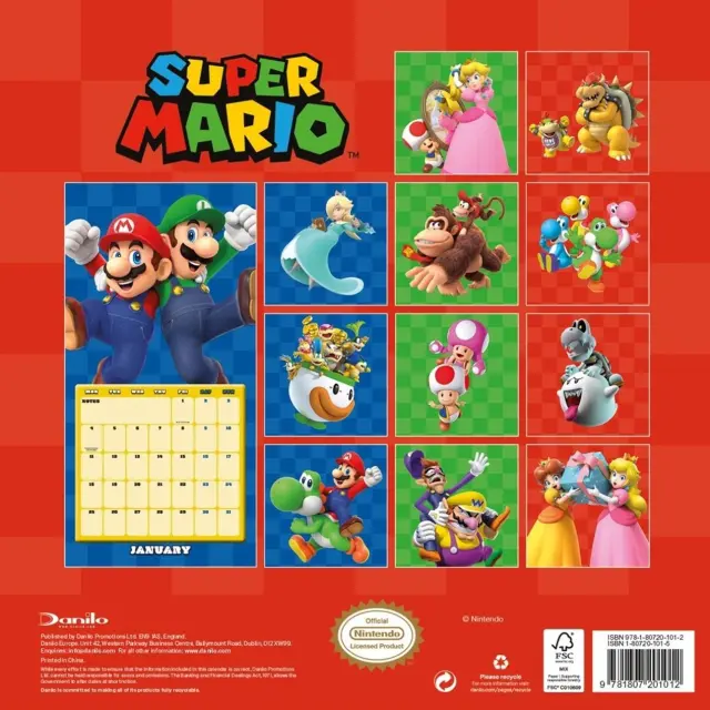 HMEΡΟΛΟΓΙΟ ΤΟΙΧΟΥ SUPER MARIO 2027 30X30 CALENDAR (PLASTIC FREE) DAN2724327P 2