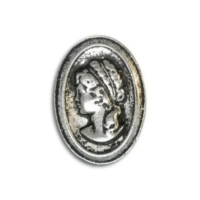 Επιμεταλλωμένη Χάντρα Cameo Antique Silver 22x16mm - 6τεμ