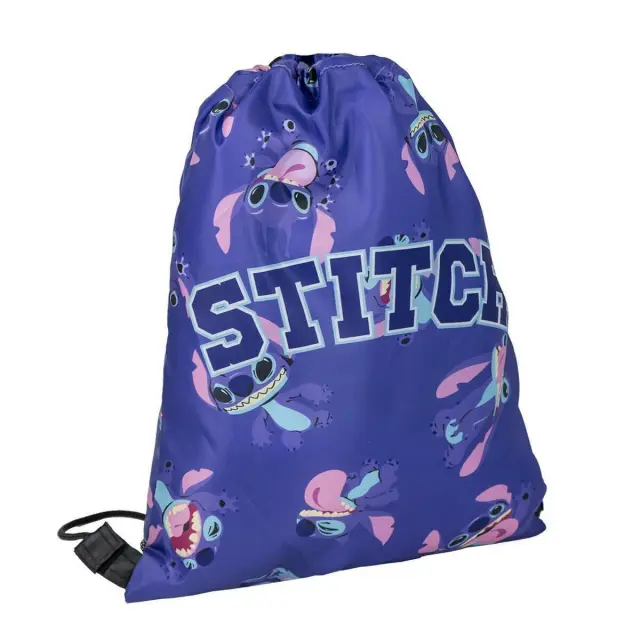Cerda Backpack / Τσάντα Πλάτης (Πουγκί) Υφασμάτινη με Κορδόνια: Stitch (μωβ)