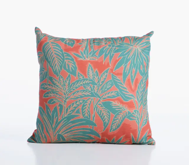 ΔΙΑΚΟΣΜΗΤΙΚΟ ΜΑΞΙΛΑΡΙ CHARISMA 45X45 NEF-NEF HOMEWARE, ΥΦΑΣΜΑ:100% BAMB-ΕΣΩΤ:100% ΠΟΛ - CORAL/GREEN (039520)