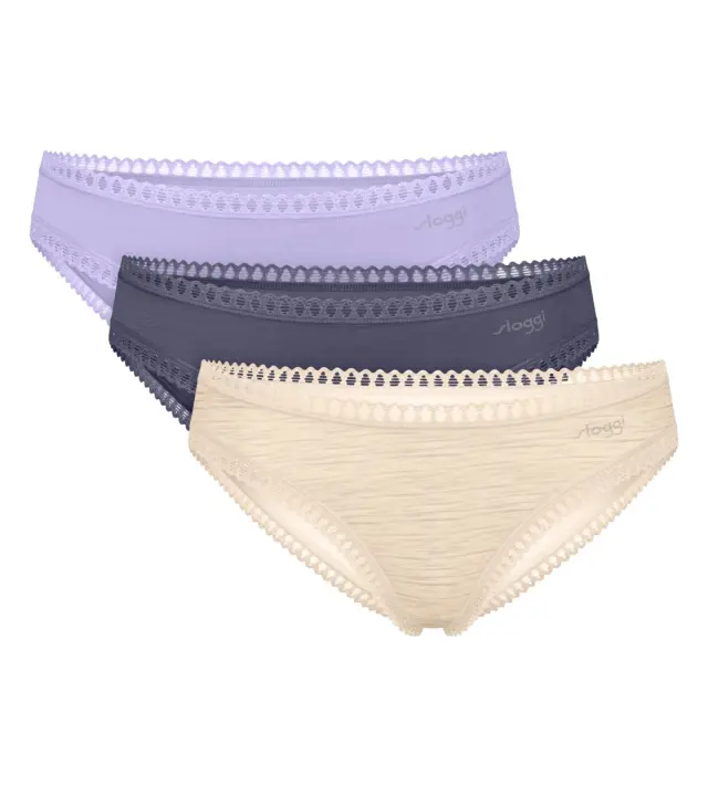Sloggi Βαμβακερά Σλιπ Go Crush Mini Συνδυασμός Λιλά 3-Pack 2