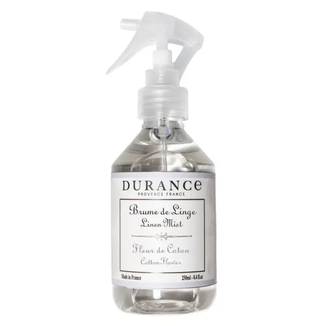 Durance Linen Mist Cotton Flower Σπρέι για υφάσματα με βαμβακερό άρωμα λουλουδιών 250ml