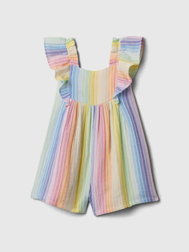 Multi babyGap Crinkle Gauze Flutter Romper multi stripe - 12-18M